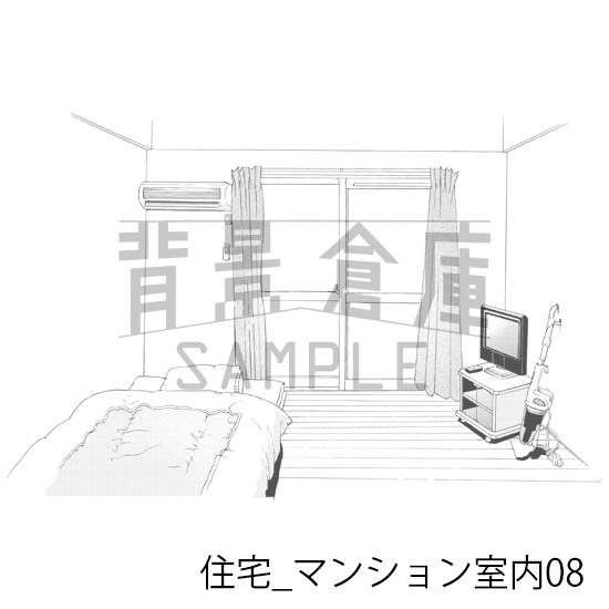 【トーンつき背景】住宅_背景素材集12(マンション室内)