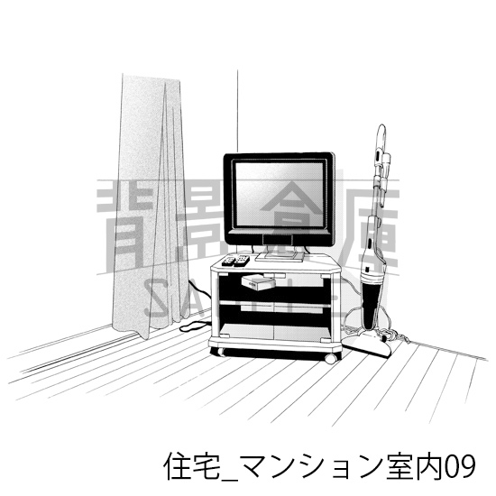 【トーンつき背景】住宅_背景素材集12(マンション室内)