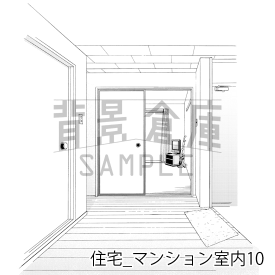 【トーンつき背景】住宅_背景素材集12(マンション室内)