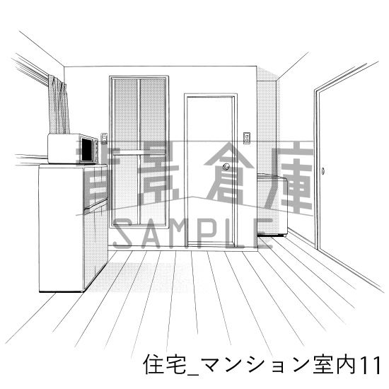 【トーンつき背景】住宅_背景素材集12(マンション室内)
