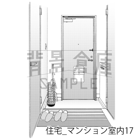 【トーンつき背景】住宅_背景素材集18(マンション室内)