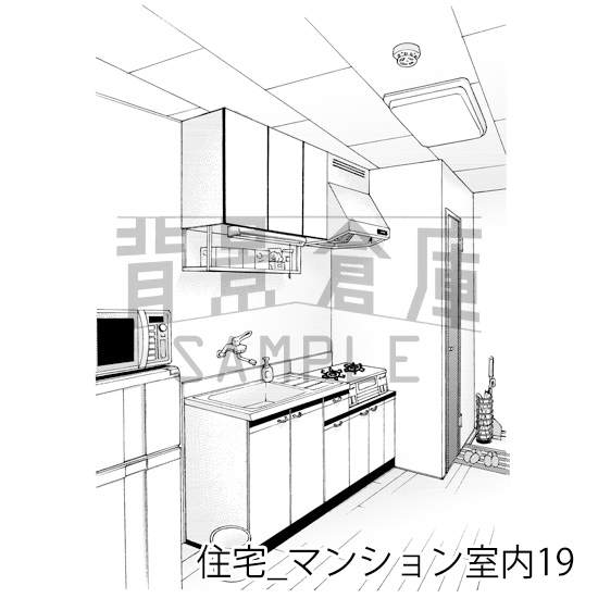 【トーンつき背景】住宅_背景素材集18(マンション室内)