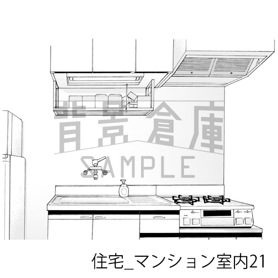 【トーンつき背景】住宅_背景素材集18(マンション室内)