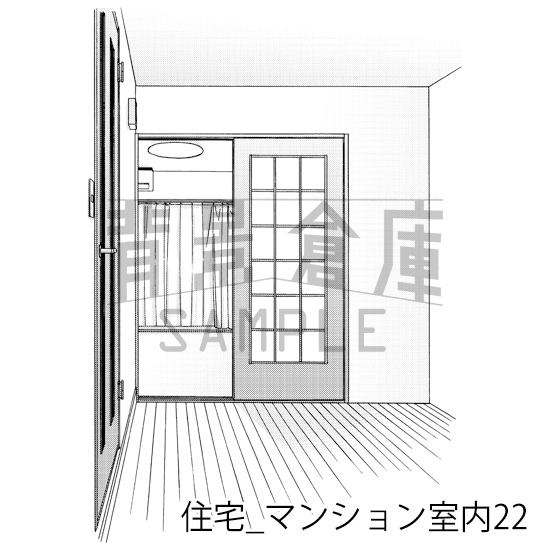 【トーンつき背景】住宅_背景素材集18(マンション室内)