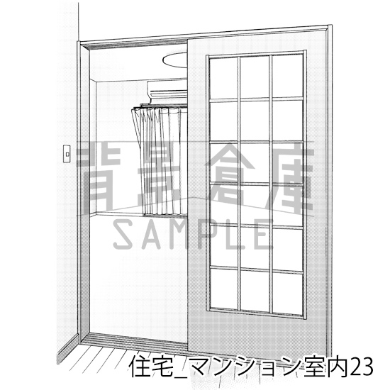 【トーンつき背景】住宅_背景素材集18(マンション室内)