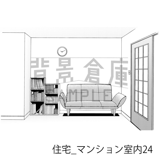 【トーンつき背景】住宅_背景素材集18(マンション室内)