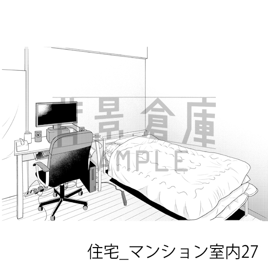 【トーンつき背景】住宅_背景素材集19(マンション室内)