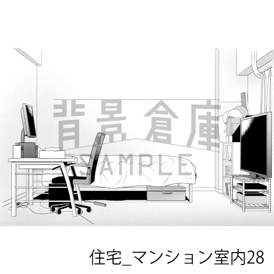 【トーンつき背景】住宅_背景素材集19(マンション室内)