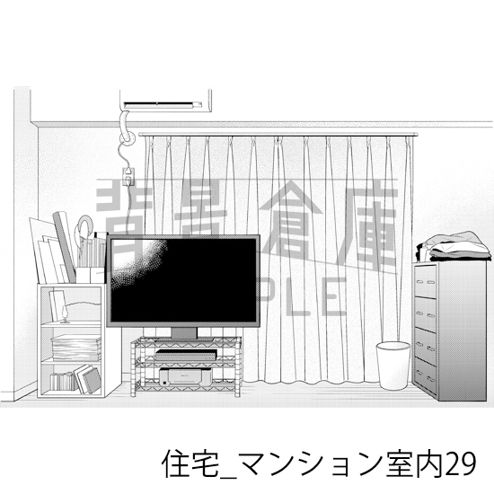 【トーンつき背景】住宅_背景素材集19(マンション室内)