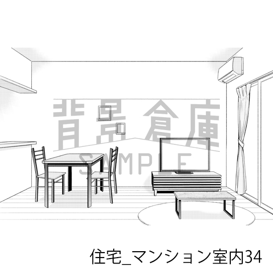 【トーンつき背景】住宅_背景素材集20(マンション室内)