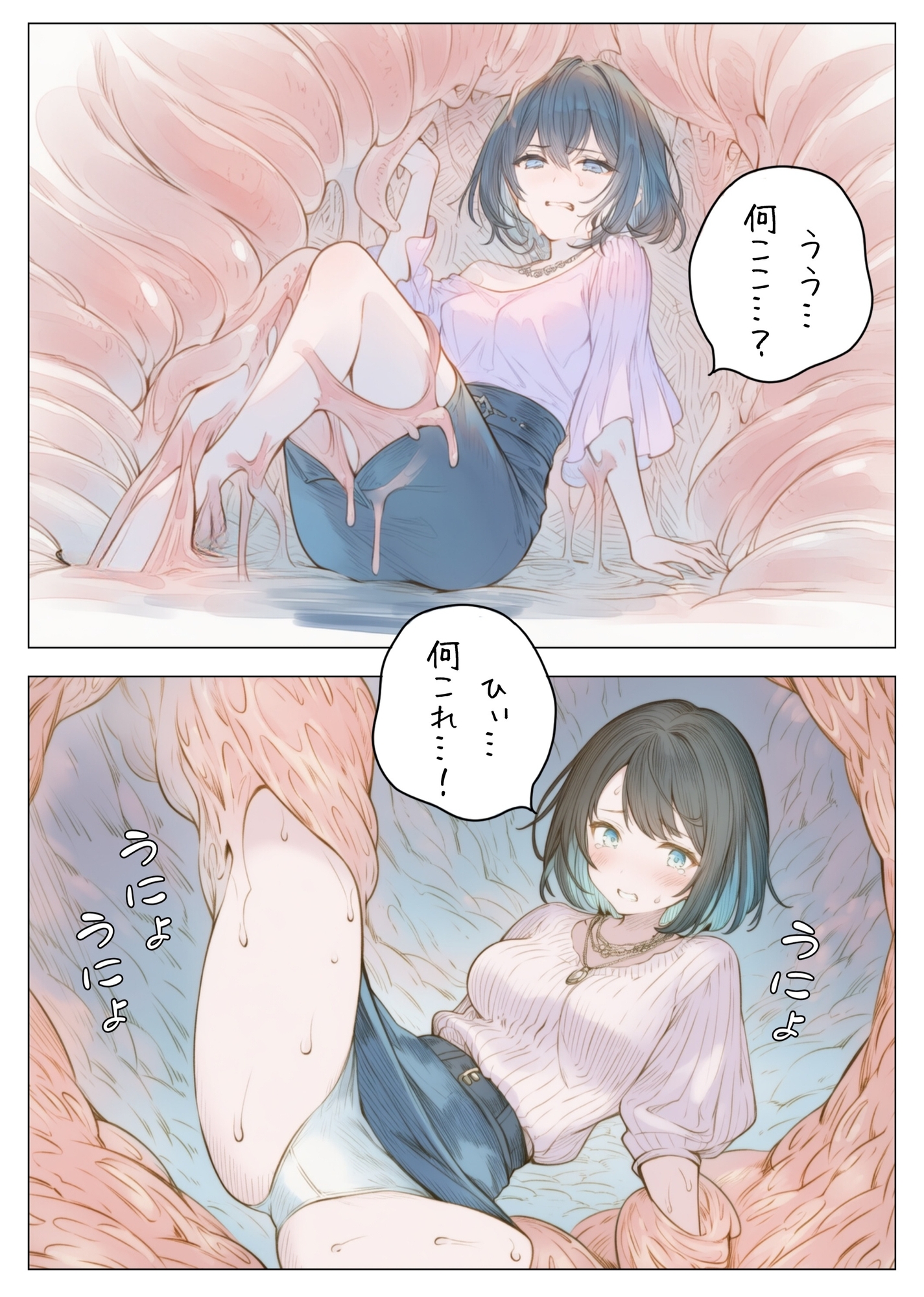 【れい@AIフェチ絵】同人マンガ・AI『触手襲撃〜公園を歩いていただけなのに〜』6