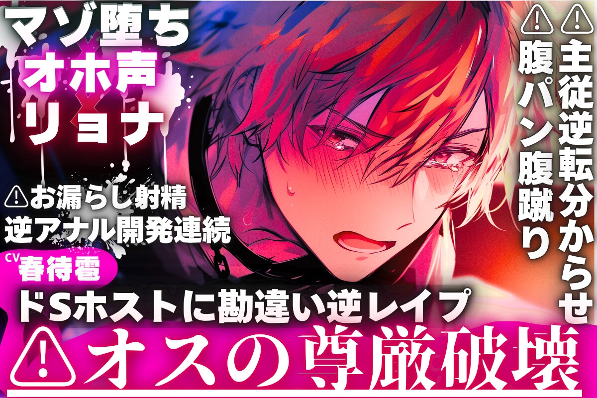 ※新シリーズ⚠︎オスの尊厳破壊【※ドSホストに勘違い逆レ○プ】【マゾ堕ち✖︎オホ声✖︎リョナ】⚠︎腹パン腹蹴り⚠︎主従逆転分からせ逆アナル開発連続お漏らし射精 画像1