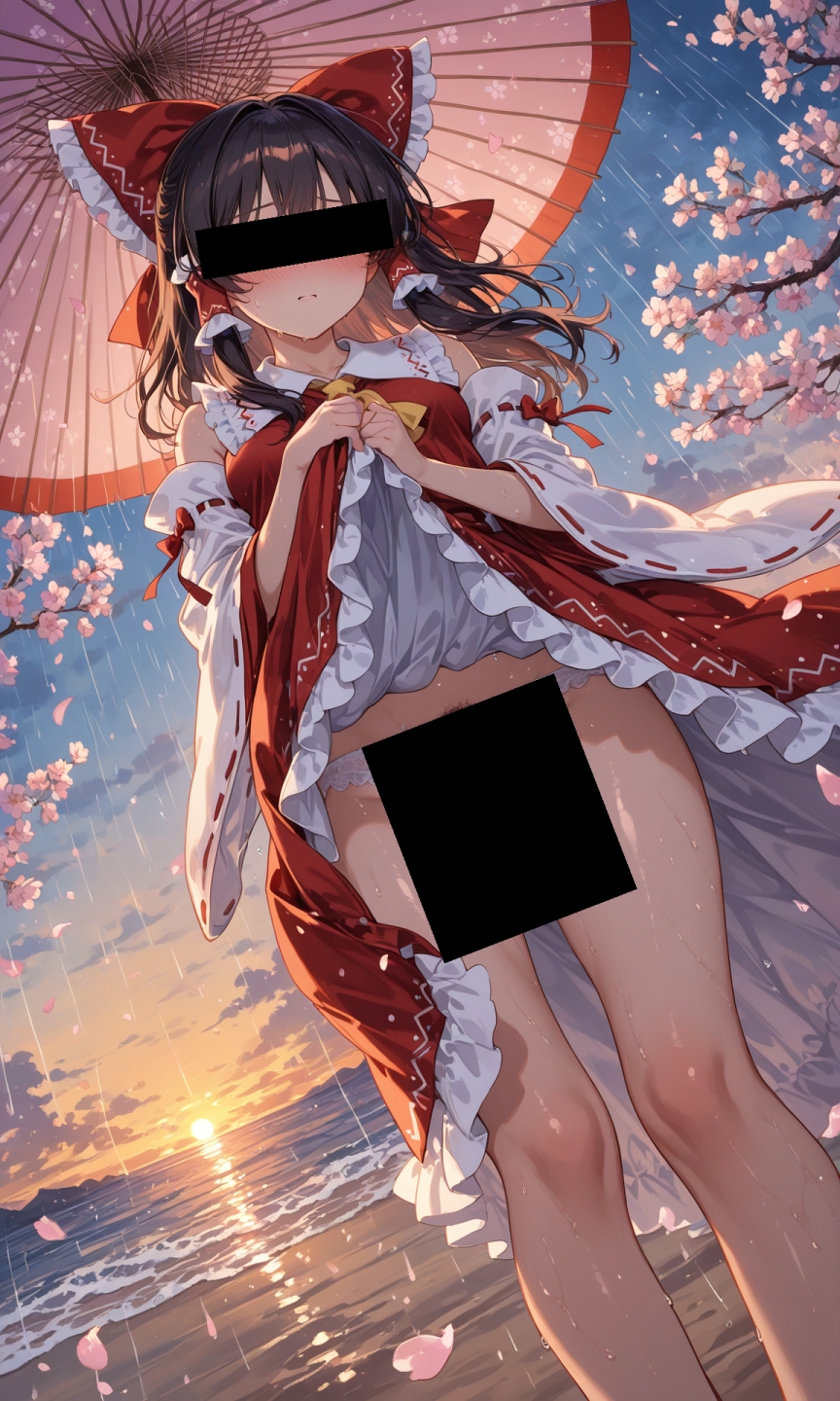 魔理沙は霊夢のえっちな写真を撮りたいようです。~春の雨の夕方の海編~_9