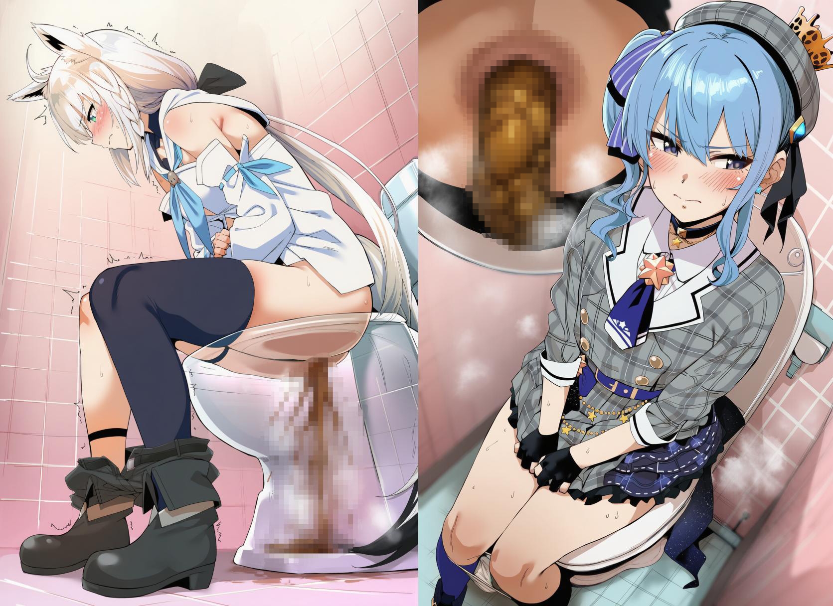 【スカトロ工房】アナル見せや染みパン見せ等のソフトなスカトロCG集です『ホ○ライブ 脱糞スカトロCG集 (星○すいせい・さ○らみこ・白○フブキ)編』3