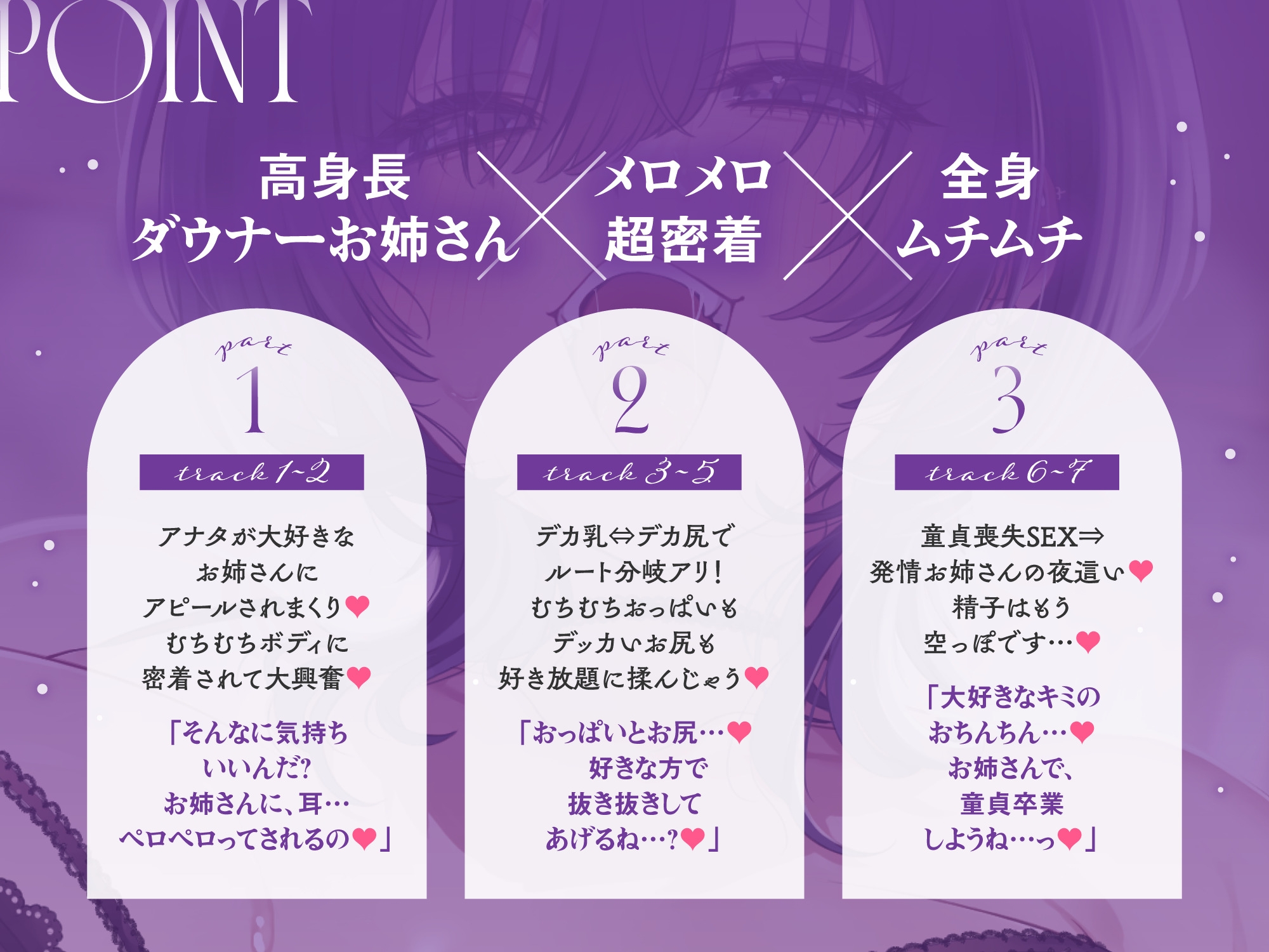 ♡超密着&耳舐め求愛♡ お隣さんのむちむちダウナーお姉さんの溺愛が止まらない♪「デカ乳とデカ尻…♡どっちが好き?」性癖バレ×童貞喪失【ルート分岐有り】 画像3