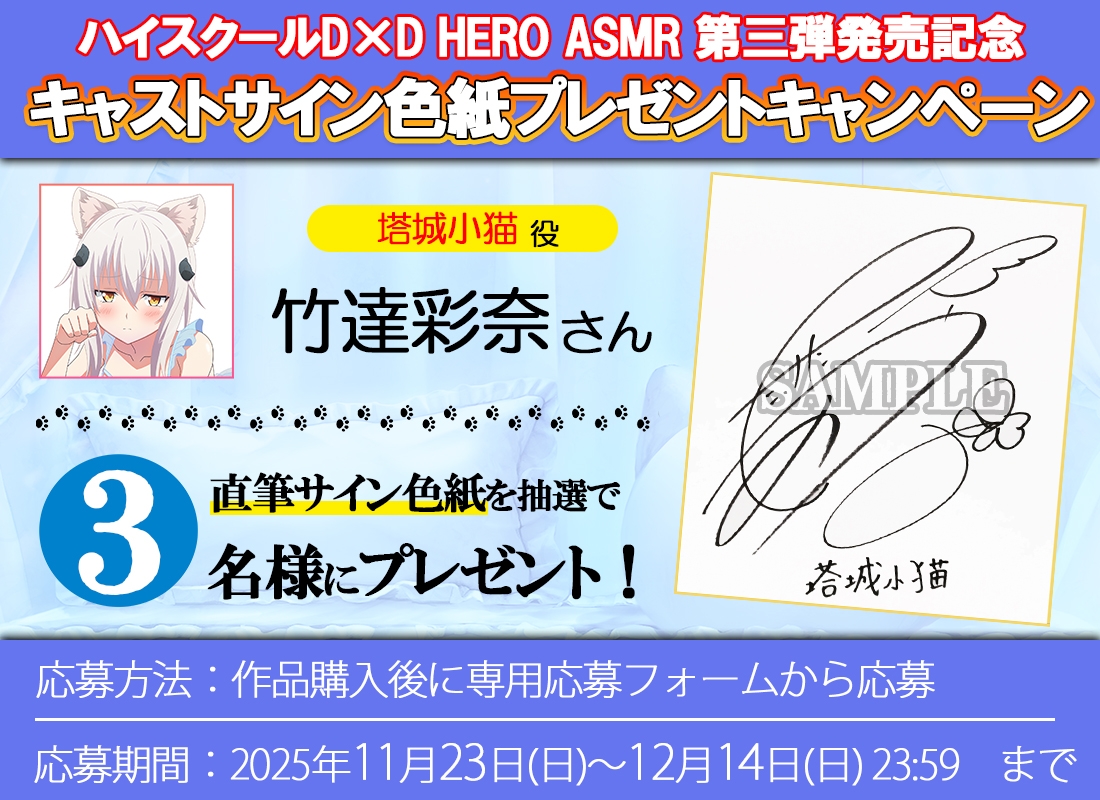 ハイスクールD×D HERO ASMR 小猫と秘密のマル秘特訓!?【CV:竹達彩奈】 画像3