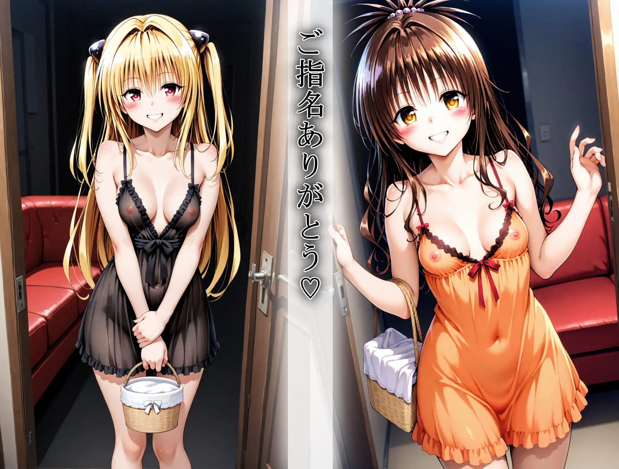 サンプル画像1|【エロCG/動画】憧れのヒロインとHができるヒロイン高級ピンサロ店〜トラ〇ル ヤミ&美〇編〜【ライトオン】