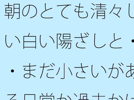 朝のとても清々しい白い陽ざしと・・まだ小さいがある日常か過去かはっきり分からない邪念の残り香