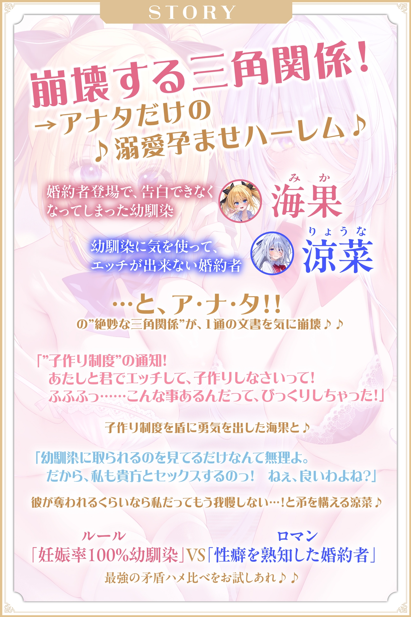 【5周年超特大作品!!】孕ませ教室 ～妊娠率100%の幼馴染JKと婚約者先輩JKの溺愛ハメ比べ逆レ○プ～《‼13大特典+5大早期特典‼》 画像4