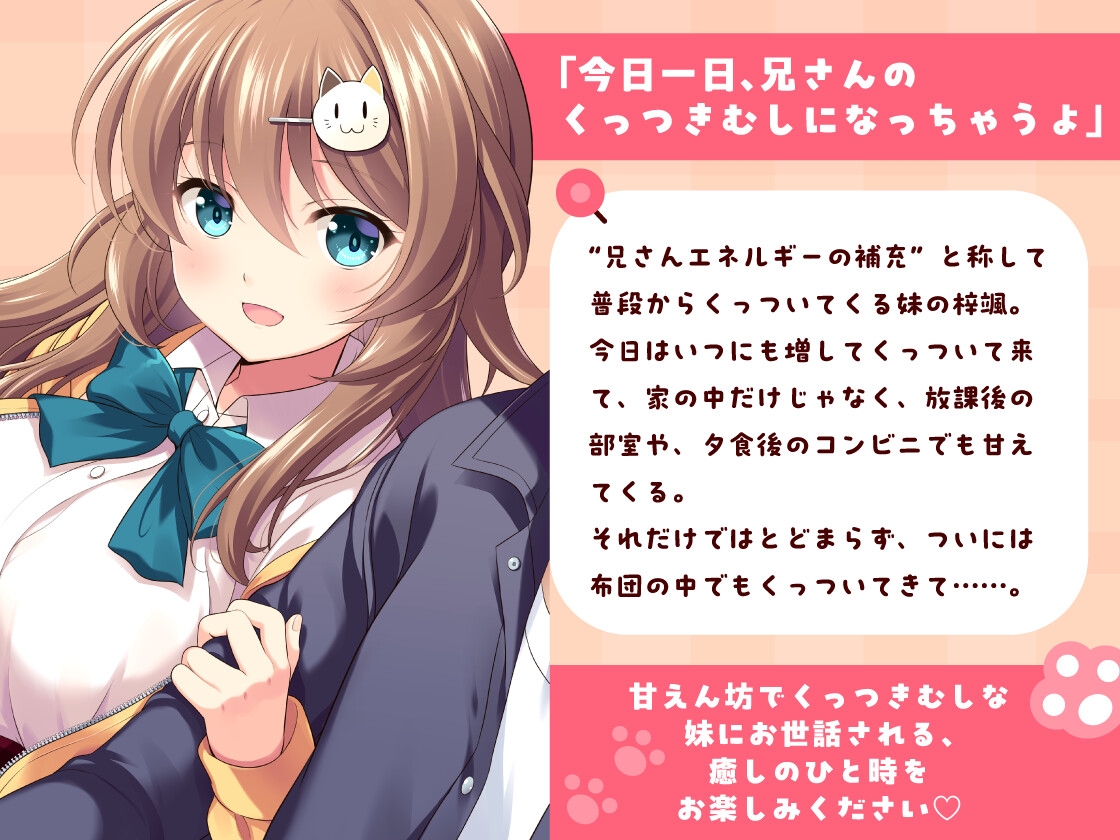 【CV:小原好美】今日も兄さんにず~っとくっついちゃうから!【くっつきお世話、耳かき、歯磨き、添い寝】 画像1