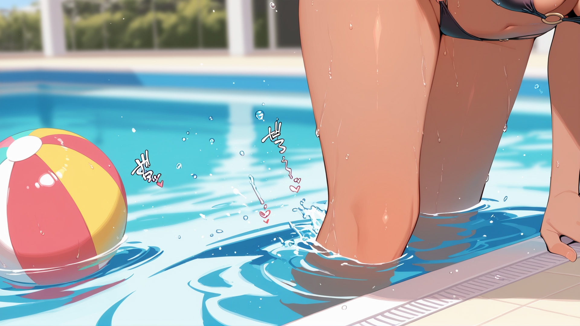 昼のプールでナンパした女子大生とSEX_1