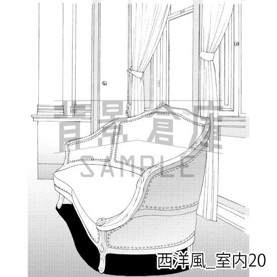 【トーンつき背景】西洋風_背景素材集3(室内)