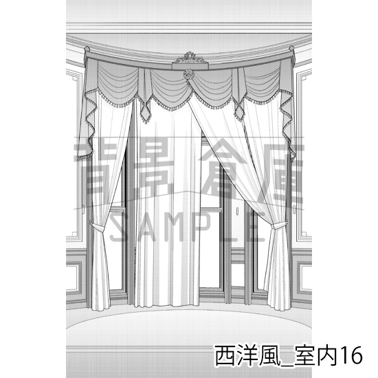 【トーンつき背景】西洋風_背景素材集3(室内)