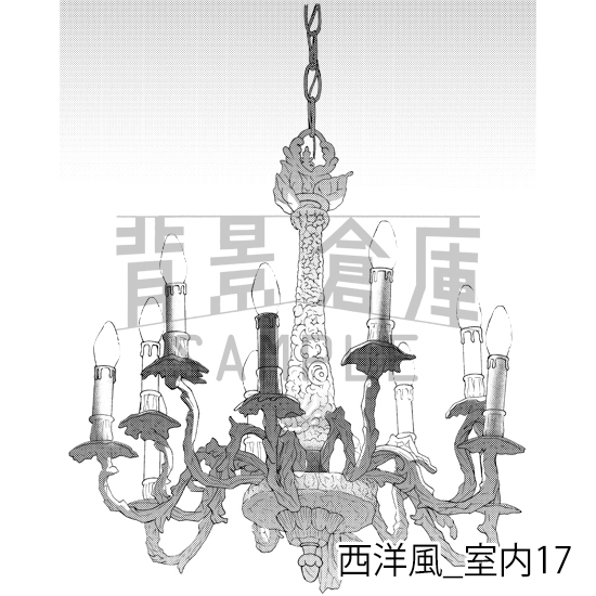 【トーンつき背景】西洋風_背景素材集3(室内)