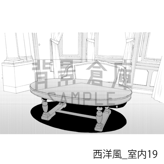 【トーンつき背景】西洋風_背景素材集3(室内)