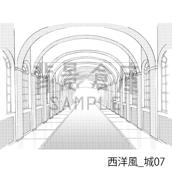 【トーンつき背景】西洋風_背景素材集4(城)