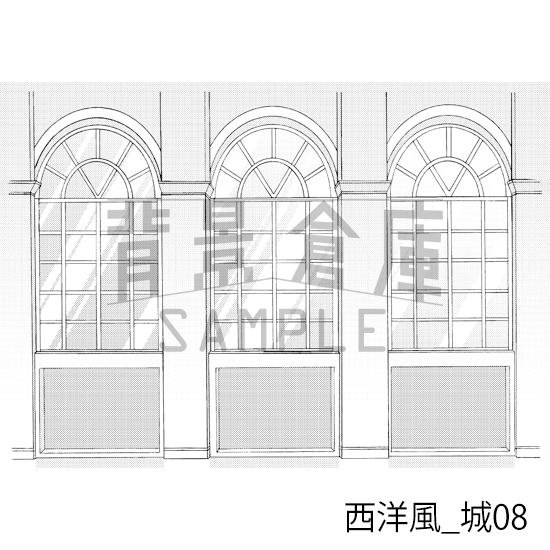 【トーンつき背景】西洋風_背景素材集4(城)