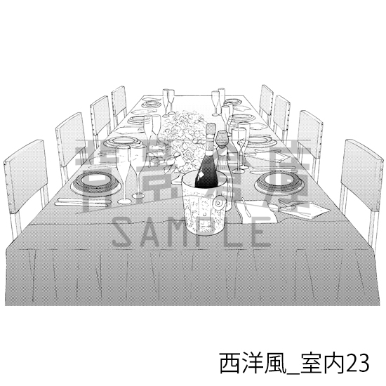 【トーンつき背景】西洋風_背景素材集5(外観 室内 墓地)