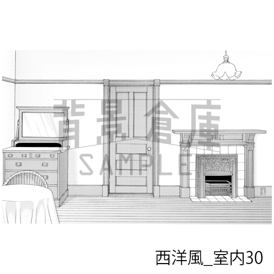 【トーンつき背景】西洋風_背景素材集7(室内)