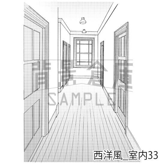 【トーンつき背景】西洋風_背景素材集7(室内)