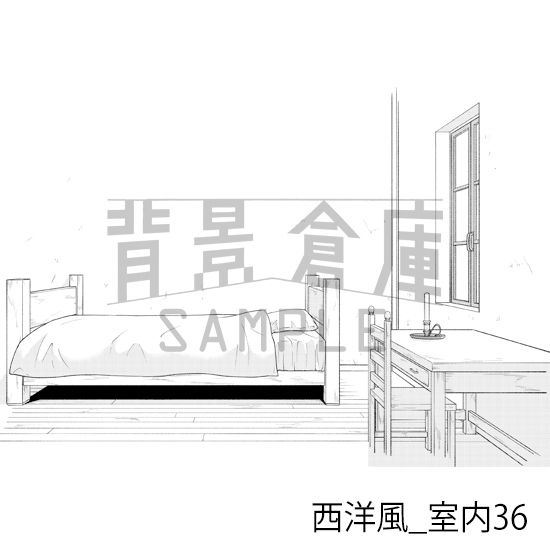 【トーンつき背景】西洋風_背景素材集14(室内)