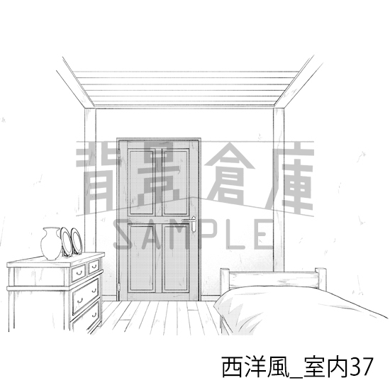 【トーンつき背景】西洋風_背景素材集14(室内)