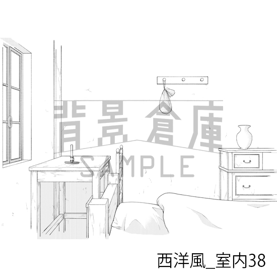 【トーンつき背景】西洋風_背景素材集14(室内)