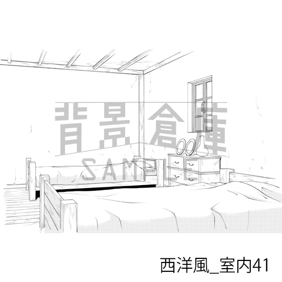 【トーンつき背景】西洋風_背景素材集15(室内)