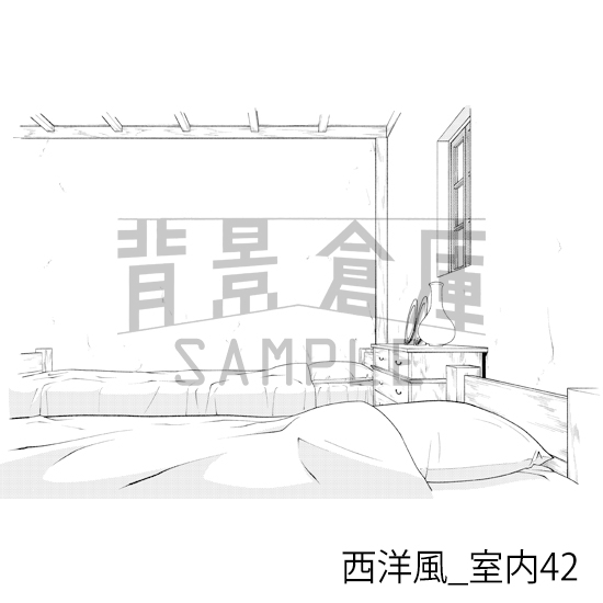 【トーンつき背景】西洋風_背景素材集15(室内)