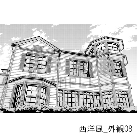 【トーンつき背景】西洋風_背景素材集21(外観)