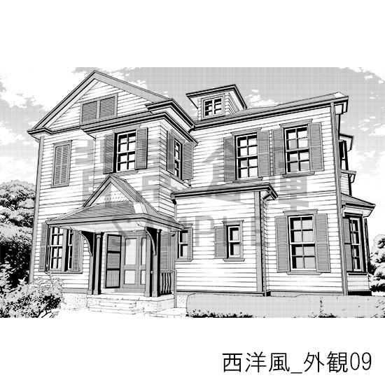 【トーンつき背景】西洋風_背景素材集21(外観)