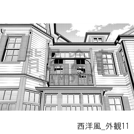 【トーンつき背景】西洋風_背景素材集21(外観)