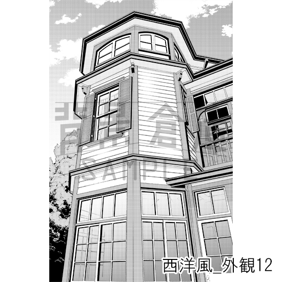 【トーンつき背景】西洋風_背景素材集21(外観)