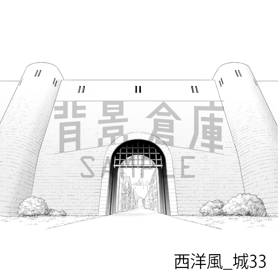 【トーンつき背景】西洋風_背景素材集22(城)