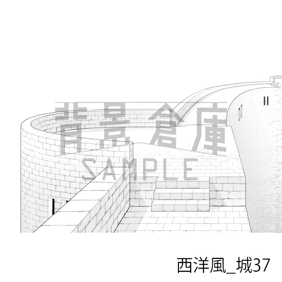 【トーンつき背景】西洋風_背景素材集22(城)