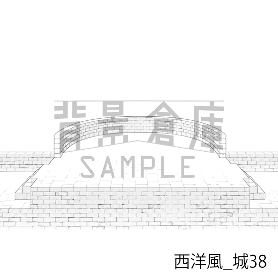 【トーンつき背景】西洋風_背景素材集22(城)