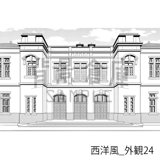 【トーンつき背景】西洋風_背景素材集25(外観)