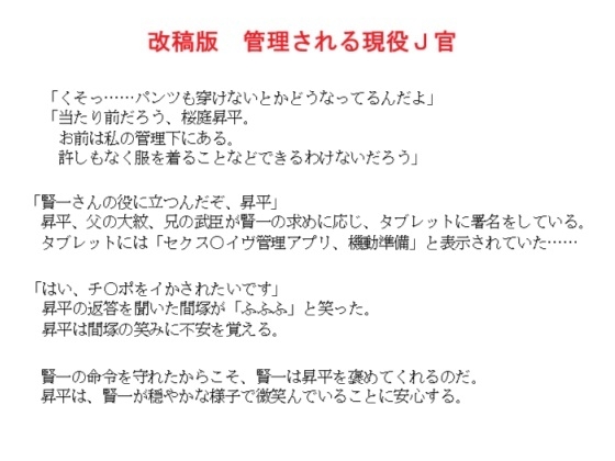 改稿版 管理される現役J官 改稿版 管理される現役J官