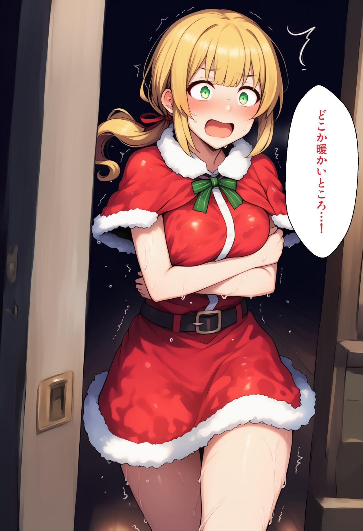 [AI生成イラストCG集]罠だらけの家に全裸でプレゼントを届けることになったCG集_5