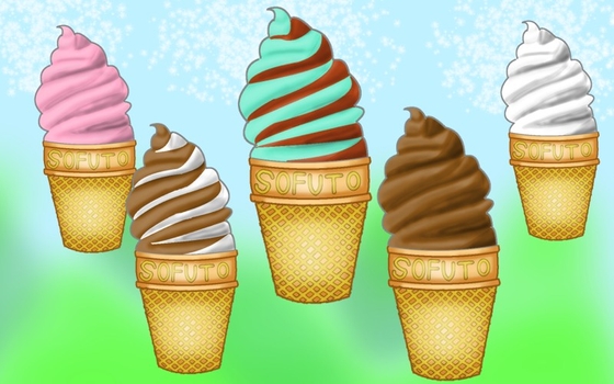 食べ物素材集3ソフトクリーム5種